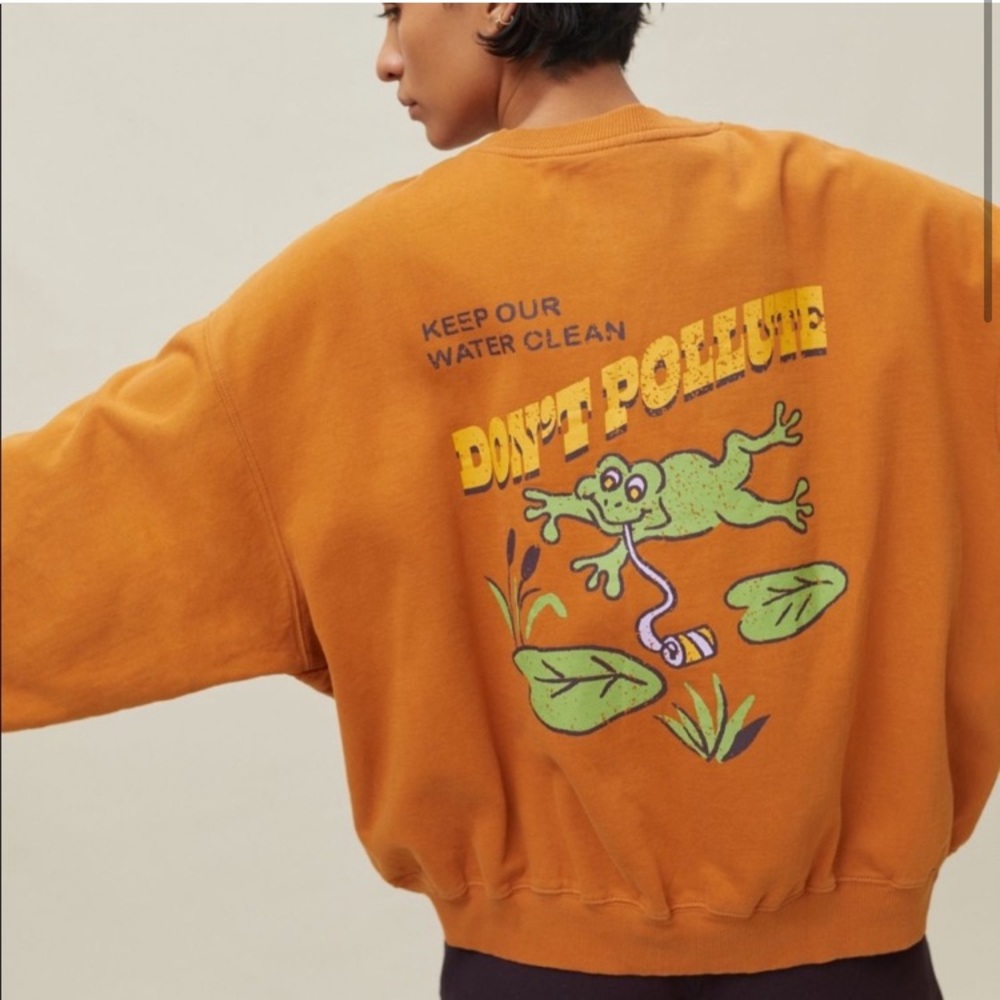 Urban Outfitters Keep Our Water Clean Frog Pullover